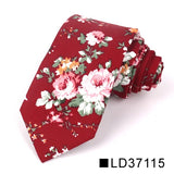 Nouvelle cravate florale pour hommes et femmes, cravate fine en coton pour mariage, cravates décontractées pour hommes, costumes classiques, cravates à imprimé floral