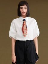 【Biutefou】New Arrival Accessories Women Irregular Fun Fish Embroidery Tie