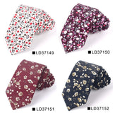 Nouvelle cravate florale pour hommes et femmes, cravate fine en coton pour mariage, cravates décontractées pour hommes, costumes classiques, cravates à imprimé floral