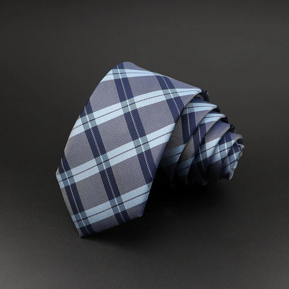 Cravate tissée jacquard pour homme, classique, à carreaux, rayée, en polyester, tendance, pour mariage, affaires, fête, costume, robe, cadeau
