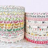 Ruban de coton imprimé floral fait main, 5 mètres, 15 mm, pour décoration de mariage, Noël, bricolage, couture