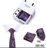 Cravates de marque 100 % soie, coffret cadeau, bureau, homme, classique, fête, mariage, rayées, 7,5 cm, soie, mariage, motif floral, cravate, mouchoir