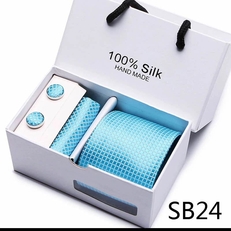 Cravates de marque 100 % soie, coffret cadeau, bureau, homme, classique, fête, mariage, rayées, 7,5 cm, soie, mariage, motif floral, cravate, mouchoir