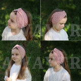 AWAYTR Women's Headbands Pearls Head Bands Knitted Turban Bandana Autumn Winter Elastic Hairband Warm Hair Accessories Headdress