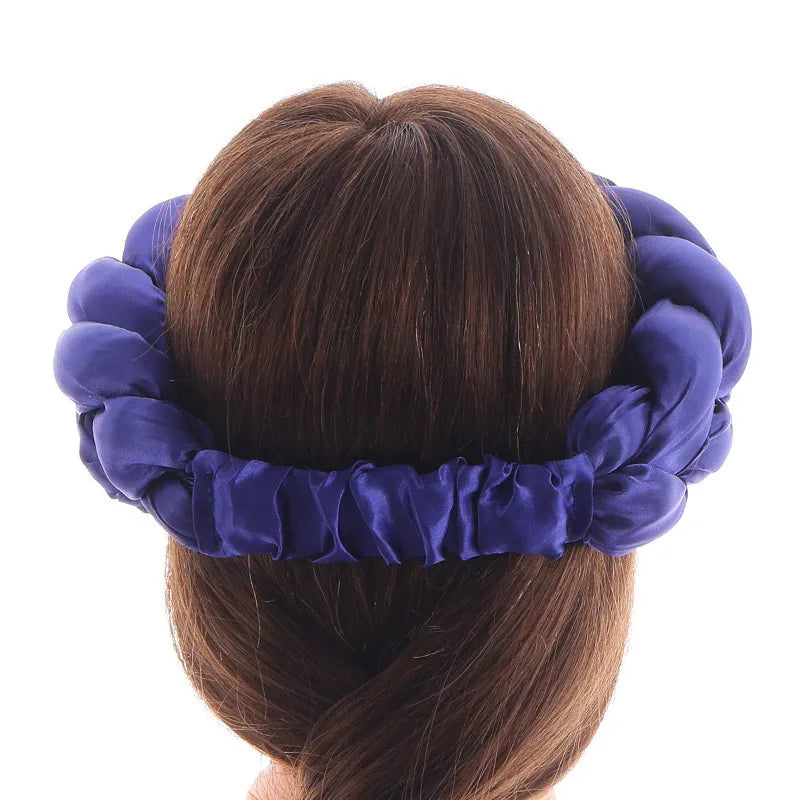 New Satin Twist Braids Hair Tie Braid Headband Women Elastic Hair Bands Ladies Turban Bandage Headwear African Hair Accessories