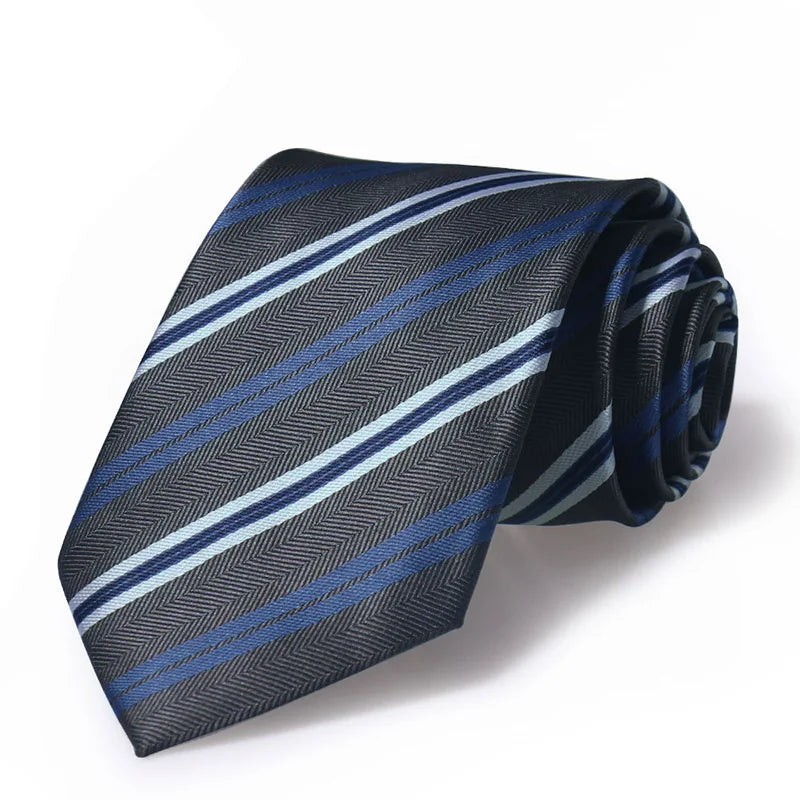 Cravate Huishi 8 cm à pois pour homme, slim, tendance, en polyester et microfibre, à carreaux, pour mariage