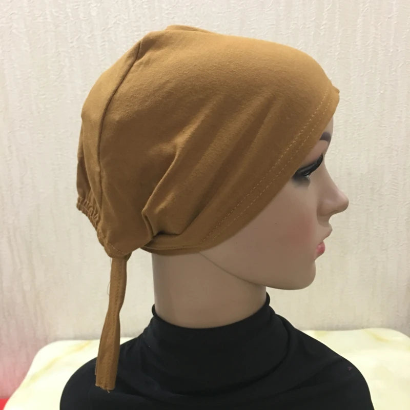 Volle Abdeckung Innere muslimische Baumwolle Hijab Cap Islamische Kopfbedeckung Hut Untertuch Knochen Motorhaube Türkische Schals Muslimische Kopfbedeckung