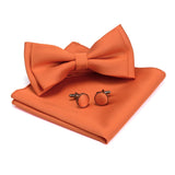 Ensemble de nœuds papillon solides de différentes tailles, haut et bas, nœud papillon uni pour homme, mouchoir, boutons de manchette, coffret cadeau pour hommes, cravates de mode de mariage