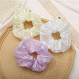 Metallic Laser Elastic Hair Band for Girls Shiny Transparent Scrunchies for Hair Rubber Ties Ponytail Holder Solid Stretch