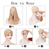 Turban intérieur en daim pour femme musulmane