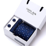 Cravates de marque 100 % soie, coffret cadeau, bureau, homme, classique, fête, mariage, rayées, 7,5 cm, soie, mariage, motif floral, cravate, mouchoir