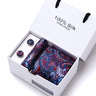 Cravates de marque 100 % soie, coffret cadeau, bureau, homme, classique, fête, mariage, rayées, 7,5 cm, soie, mariage, motif floral, cravate, mouchoir