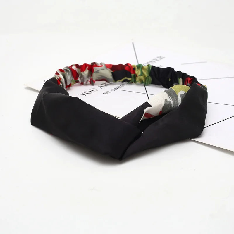 2020 Fashion Bohemian Headband Print Hairbands For Women Girls Vintage Cross Knot Turban Bandanas Headwear Hair Accessories