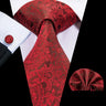 Hi-Tie Coffret cadeau cravate homme vin rouge bordeaux cachemire soie mariage cravate pour homme design tendance qualité mouchoir boutons de manchette livraison directe