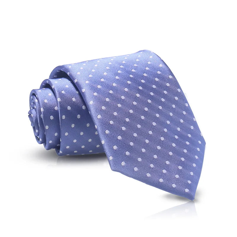 Cravate Huishi 8 cm à pois pour homme, slim, tendance, en polyester et microfibre, à carreaux, pour mariage