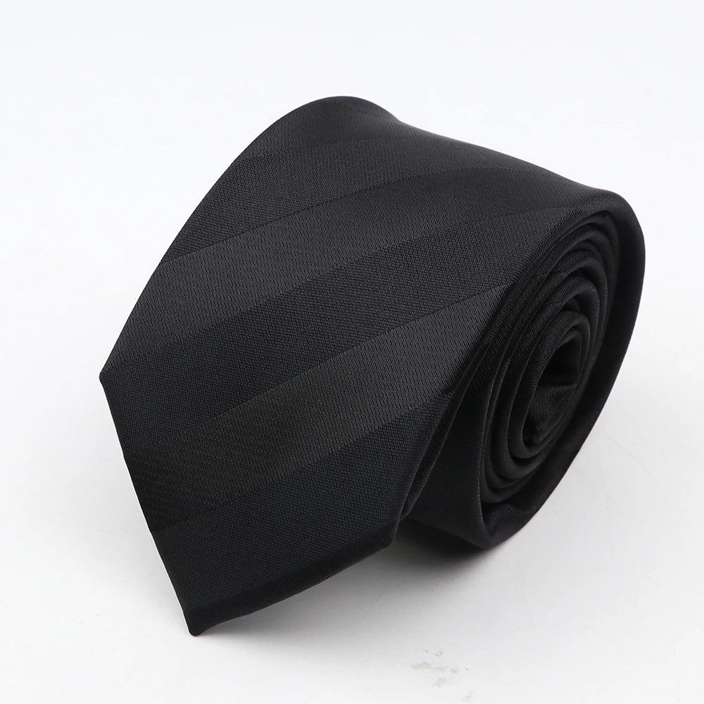 Nouvelle cravate classique à rayures et pois pour homme, jacquard, 7 cm, en polyester, étroite, slim, pour mariage, marié, affaires, costume, chemise, cadeau