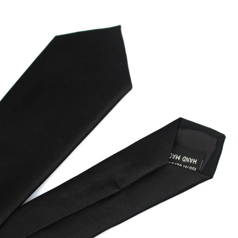 Cravates noires pour hommes et femmes, costumes décontractés, cravates unies, cravates fines pour hommes, pour affaires, mariage, cravates fines pour hommes