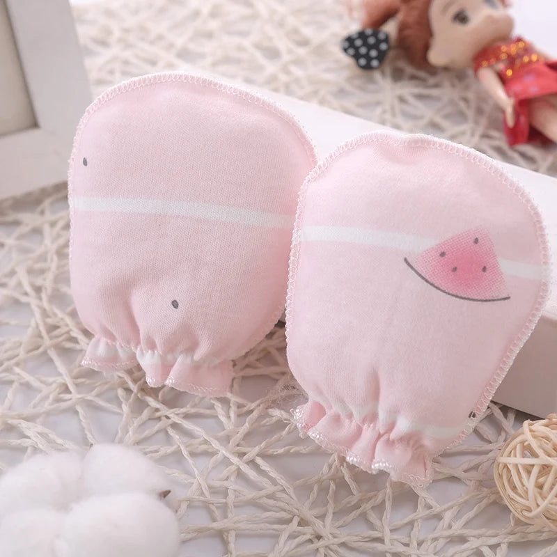 5 pairs/lot Newborn Baby Mittens Cotton Cartoon Soft Boys Girls Resuable Gloves 0-3M Baby Girl Boy Head Mittens