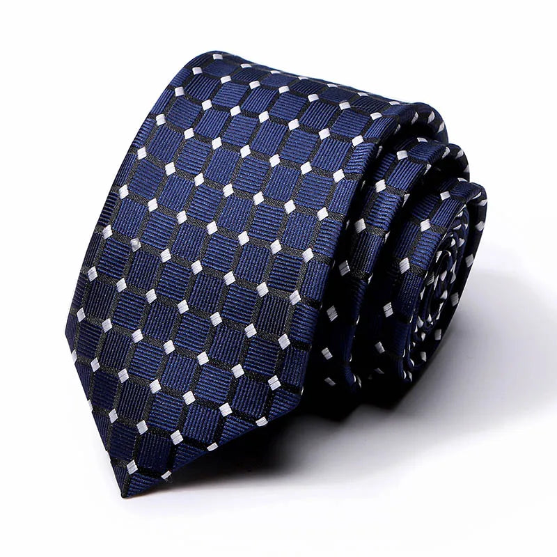 Cravate classique en soie pour homme, 48 couleurs, 7,5 cm, de luxe, à rayures, fine, pour costume, mariage, fête
