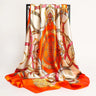 Handkerchiefs Hair Silk Scarf 90*90cm Print Satin Big Square Silk Scarves Shawls for Women Luxury Brand Designer Hijab Headband
