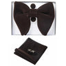GUSLESON Velvet Big Bow Tie Men's Bowties Pocket Square Cufflinks Set with Gift Box Solid Red Yellow Necktie For Man Wedding