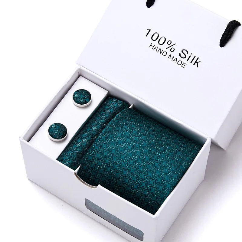 Cravates de marque 100 % soie, coffret cadeau, bureau, homme, classique, fête, mariage, rayées, 7,5 cm, soie, mariage, motif floral, cravate, mouchoir