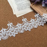 8.5CM Wide Luxury White Water Soluble Lace Exquisite Embroidered Ribbons Collar Applique Trim Curtains Dress DIY Sewing Supplies