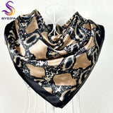 Neue Stil Schlangenhaut Muster Quadrat Schals Wraps Gedruckt Heißer Verkauf Frauen Rosa Blau Seide Schal Schal Unisex Muslimischen Seide Schalldämpfer