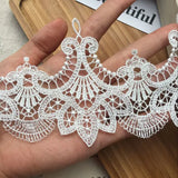 8.5CM Wide Luxury White Water Soluble Lace Exquisite Embroidered Ribbons Collar Applique Trim Curtains Dress DIY Sewing Supplies
