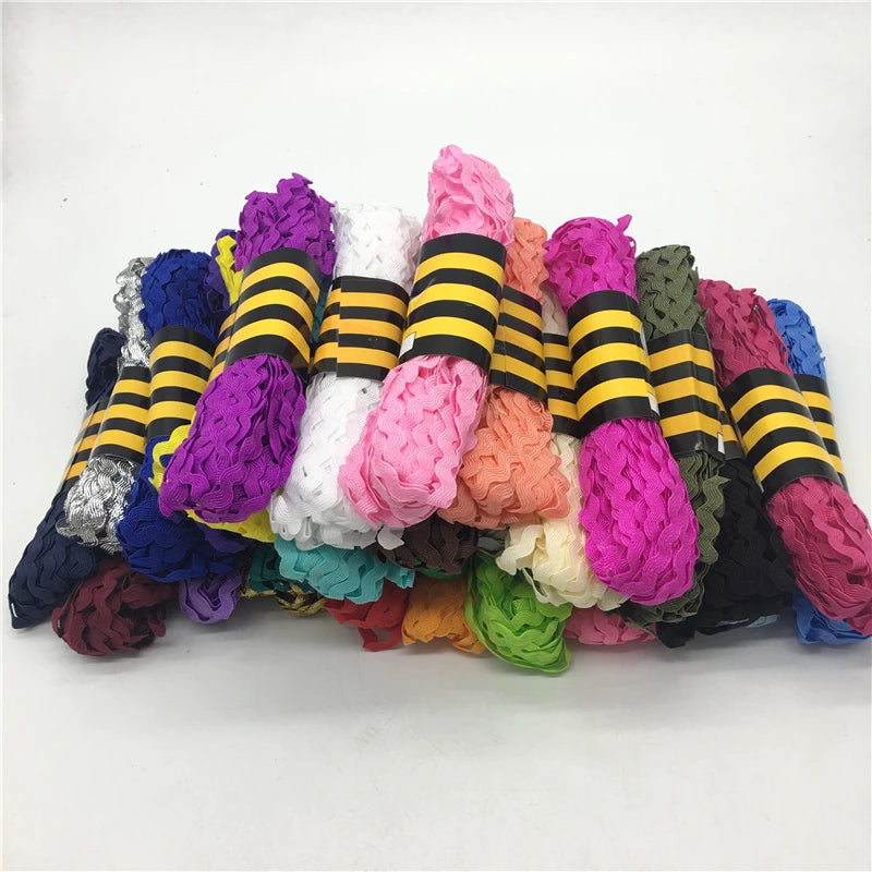 Ruban gros-grain en polyester de 15 mètres, ruban zigzag, matériel fait main pour bricolage, fête de mariage, décoration de Noël