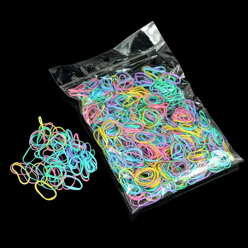 YWHUANSEN Environ 1000 pièces/sac (petit paquet) Nouveaux élastiques à cheveux en TPU pour bébé et enfant Accessoires pour cheveux en caoutchouc pour fille