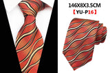 Corbatas de seda tejidas en jacquard con diseño de cachemira a cuadros para hombre, corbatas de 8 cm a rayas para trajes de negocios, bodas y fiestas.