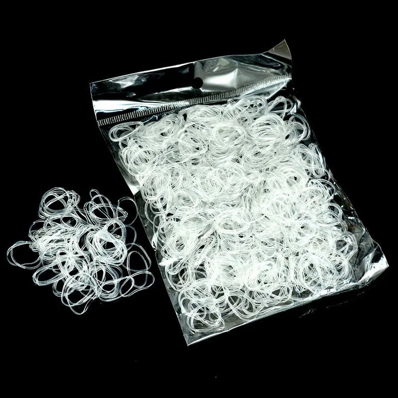 YWHUANSEN Environ 1000 pièces/sac (petit paquet) Nouveaux élastiques à cheveux en TPU pour bébé et enfant Accessoires pour cheveux en caoutchouc pour fille