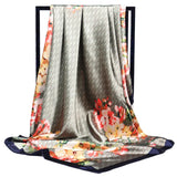 Foulard en soie de luxe pour femme, foulard d'été carré en satin, hijab de marque, 90 x 90 cm, foulard en soie musulman