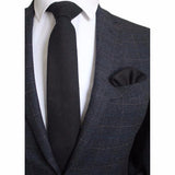 Cravate en laine Ricnais 8 cm, motif écossais solide, pour homme, ensemble cravate et mouchoir en cachemire de qualité, idéal pour une fête de mariage