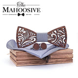 Ensemble noeud papillon en bois et mouchoir noeud papillon cravate Cravate Homme Noeud Papillon Corbatas Hombre Pajarita cadeau pour homme Noël