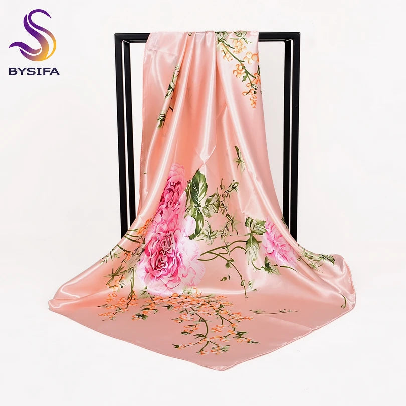 [BYSIFA] Automne Hiver Dames Foulards Nouveaux Accessoires Femmes Grands Foulards Carrés En Soie Nouveau Vin Rouge Paisley Musulman Islamique Écharpe
