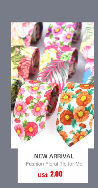Nouvelle cravate florale pour hommes et femmes, cravate fine en coton pour mariage, cravates décontractées pour hommes, costumes classiques, cravates à imprimé floral