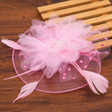 Haimeikang Fascinators Chapeau Femmes Fleur Maille Rubans Plumes Chapeau Bandeau Ou un Clip Cocktail Thé Fête Headwewar pour Filles