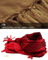 100%Cotton Thicker Arab Scarves Men Winter Military Keffiyeh Windproof Scarf Muslim Hijab Shemagh Tactical Desert Square Wargame