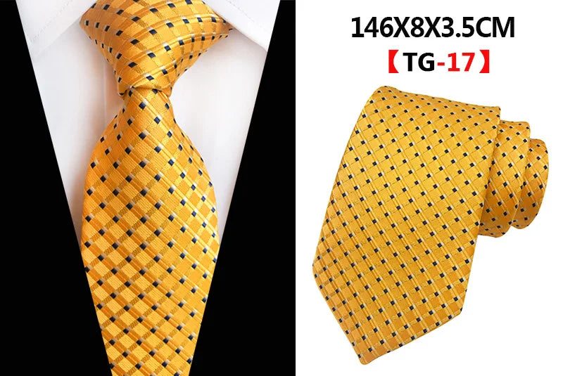Corbatas de seda tejidas en jacquard con diseño de cachemira a cuadros para hombre, corbatas de 8 cm a rayas para trajes de negocios, bodas y fiestas.