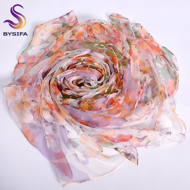 Rosa Orange Seidenschal 2016 Neues Design Lange Weibliche Schals Gedruckt 170*105 cm Frühling Herbst Mode-accessoires Frauen Seidenschal