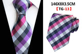 Corbatas de seda tejidas en jacquard con diseño de cachemira a cuadros para hombre, corbatas de 8 cm a rayas para trajes de negocios, bodas y fiestas.