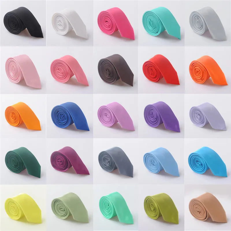 Cravate étroite de haute qualité pour homme, couleur unie, slim et fine, pour fête de mariage, largeur 5 cm, pour femme, JC0015