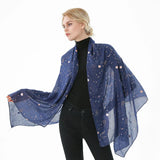 Foulard tendance FOXMOTHER 2021, motif étoile, lune, feuille d'or, pour femme, cadeau de Noël
