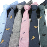 Cravate décontractée en coton pour homme, 6 cm, motif feuilles, imprimé oiseaux, style classique, idéal pour un mariage ou une soirée