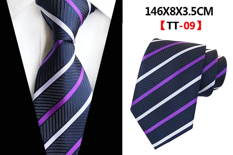 Corbatas de seda tejidas en jacquard con diseño de cachemira a cuadros para hombre, corbatas de 8 cm a rayas para trajes de negocios, bodas y fiestas.