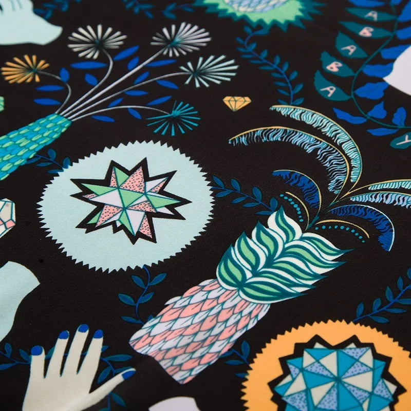 POBING Seidenschal für Damen, Monsteraugen-Print, Seidenfoulard, Halstuch, kleines Bandana, quadratische Schals, Damen-Accessoires, 60 x 60 cm