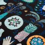 POBING Seidenschal für Damen, Monsteraugen-Print, Seidenfoulard, Halstuch, kleines Bandana, quadratische Schals, Damen-Accessoires, 60 x 60 cm