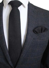 Cravate en laine Ricnais 8 cm, motif écossais solide, pour homme, ensemble cravate et mouchoir en cachemire de qualité, idéal pour une fête de mariage
